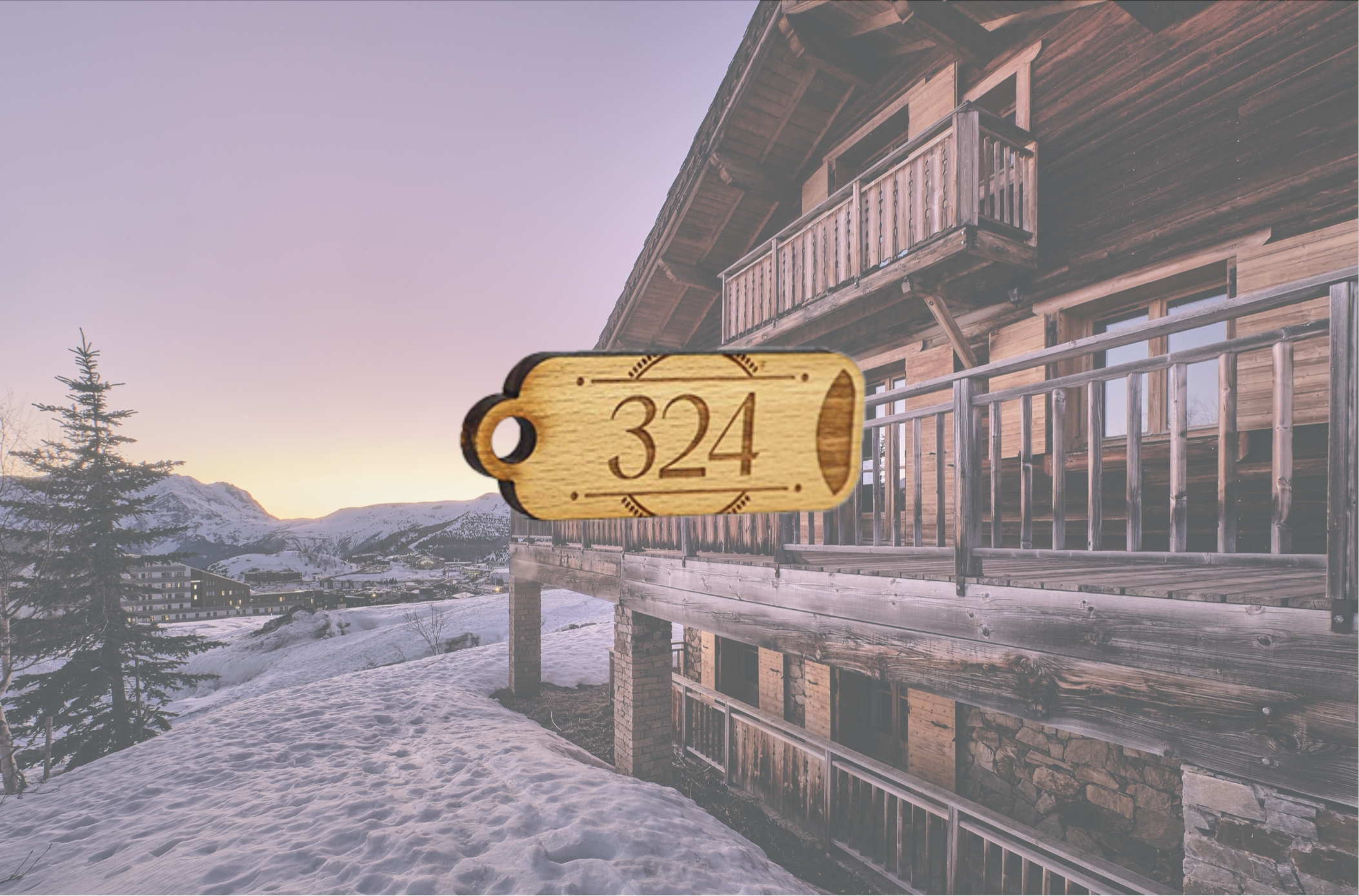 Porte-clés bois sur mesure pour stations de ski
