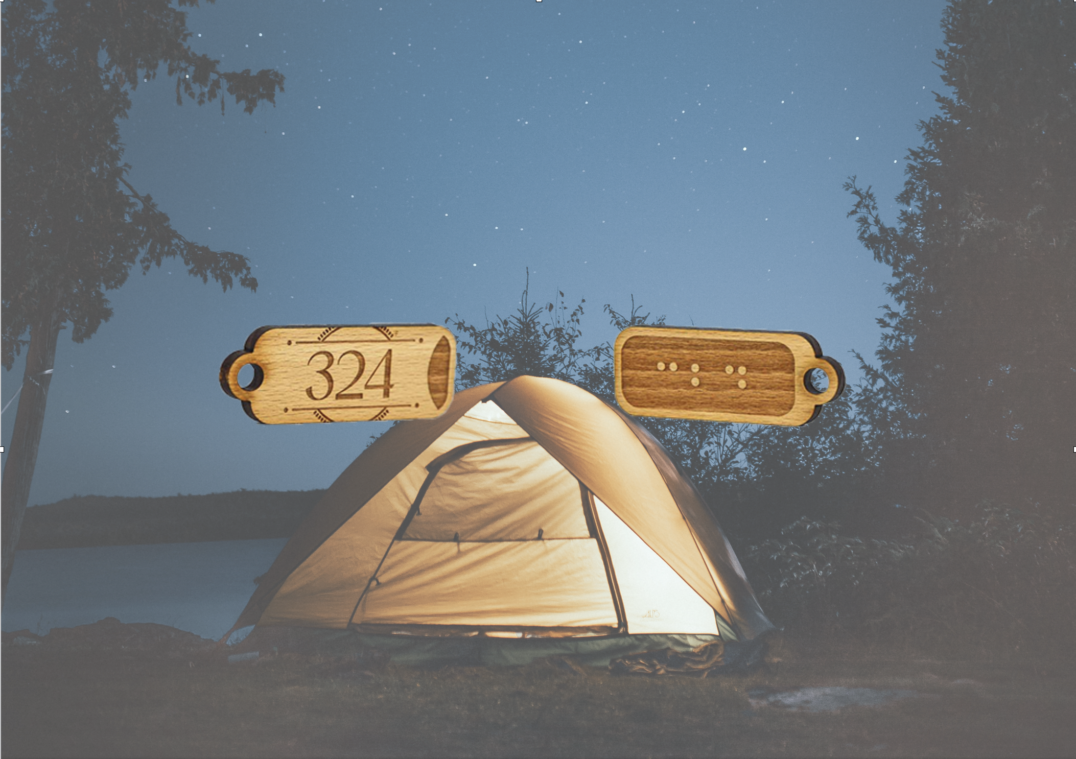 Porte-clés bois sur mesure pour camping **