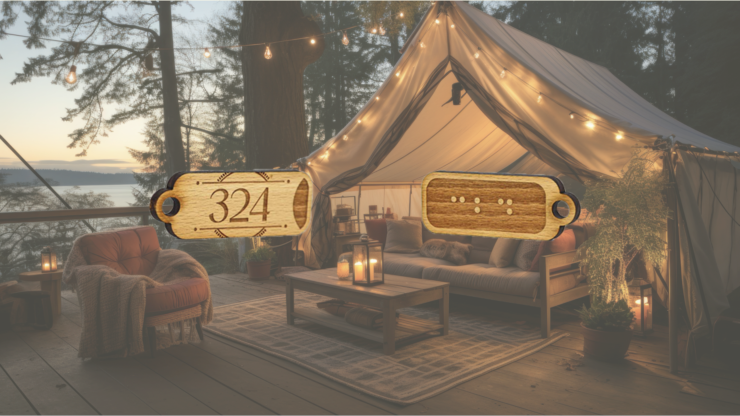 Porte-clés bois sur mesure Camping ****