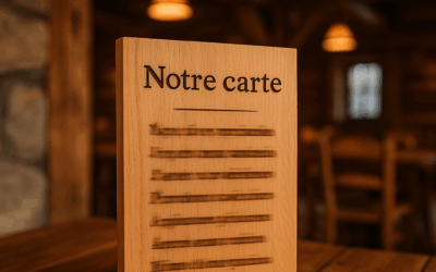 Menus gravés sur bois pour Auberge sur mesure