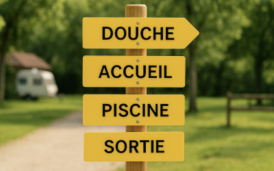 Panneaux directionnel en plexiglas pour camping