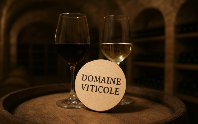 Dessous de verre bois personnalisé domaine viticole