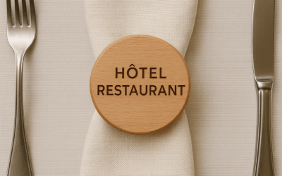 Rond de serviette en bois pour restaurant sur mesure