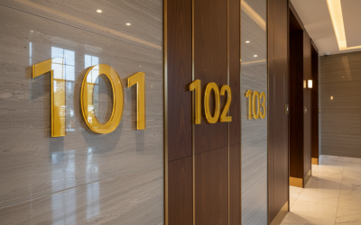 Numéros de chambre en plexiglas